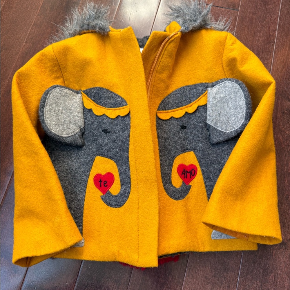 Little Goodall Yellow Elephant Kids Jacket